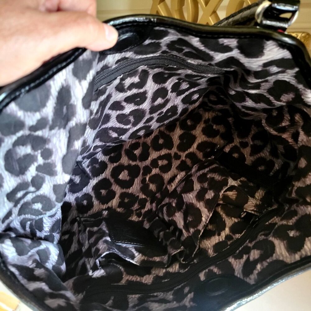 Brighton Floral Madison Shoulder Purse Hobo Black Red Pink Gray Nylon - Picture 7 of 11